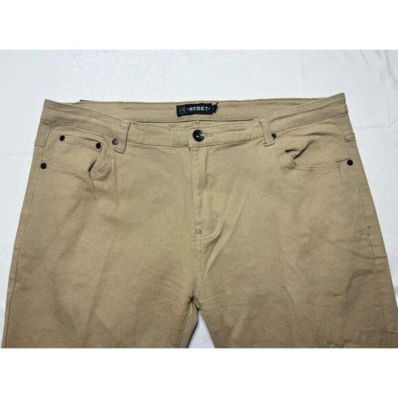 Reset Denim Men's Khaki Straight Leg Denim Jeans - Size 40x28.5 - Picture 5 of 7